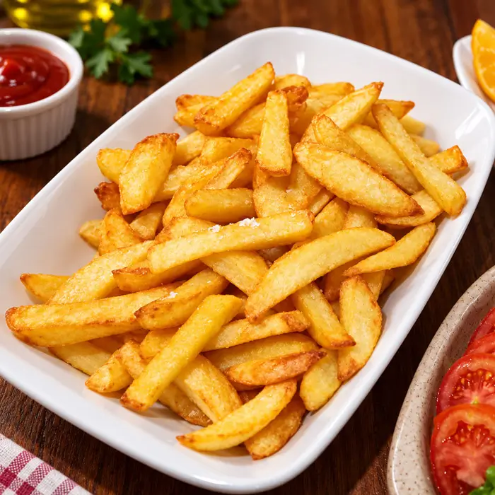 Batata frita descascada na hora no Empório da Roça